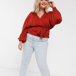 Asos Curve wrap knitted sweater